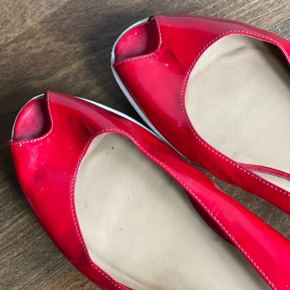 Stuart Weitzman Red Patent Leather Shoes, Platform Shoes, Gift for Her, - Picture 5 of 8